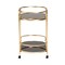Baxton Studio Leighton Contemporary Glam and Luxe Gold Metal and Tempered Glass 2Tier Wine Cart 221-12525-ZORO - alternate 2